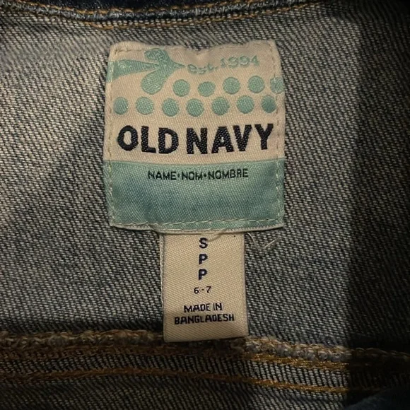 Old Navy Girls Denim Jacket Size Small (6-7) - Classic Blue Jean Jacket - Picture 4 of 9